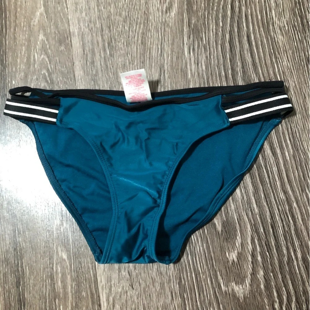 Xhilaration Strappy Hipster Bikini Bottom - Teal Blue - Women's S